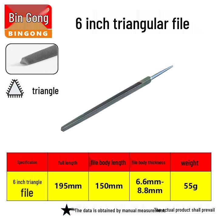 Hugong Multi-Specification Steel Files Set: Flat, Half-Round, Triangle, Rasp, Square, and Round Metal Grinding Tools.