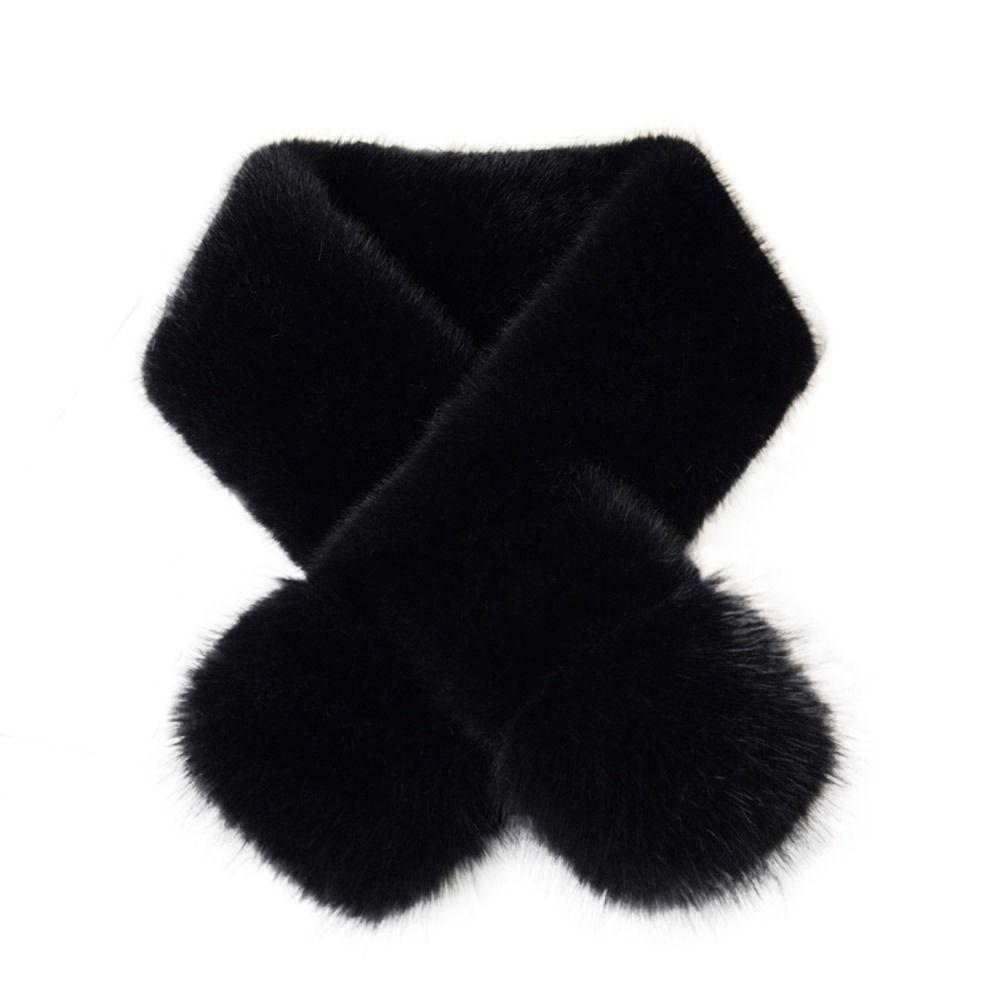 Winter Warm Solid Color Korean Winter Scarf Faux Mink Fur Soft Neck Collar Warmer Soft Plush Warm Neck Warmer Fashion Accessory