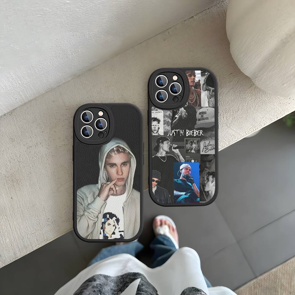 Sänger J-Justin B-Bieber Für IPhone 16 16E 15 14 13 12 11 Pro Max Plus Leder Rückseite Handyhülle