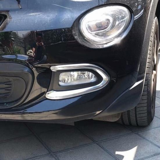 For Fiat 500X Lounge 2015-2018 Chrome Front Fog Light Cover Trims
