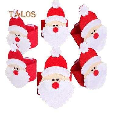 1//10X Christmas Santa Claus Napkin Ring Serviette Tissue Holder Table Decor S