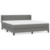 3129642 vidaXL Lit à sommier tapissier avec matelas Gris foncé 160x200cm Tissu