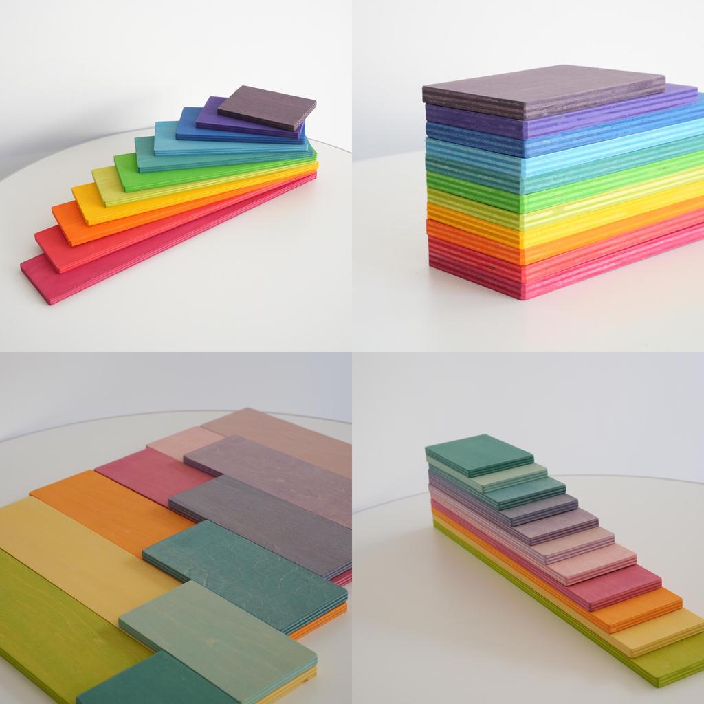 Wooden Rainbow Stacking Blocks For Early Education And Toddler Development
