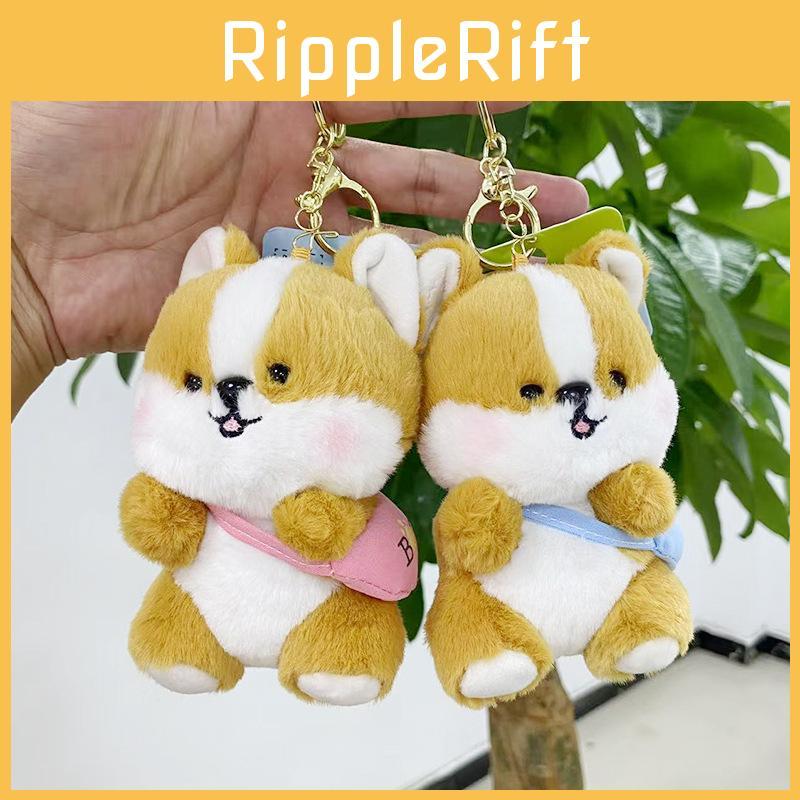 Soft And Huggable Corgi Dog Plush Keychain Bag Adorable Cartoon Doll For Children