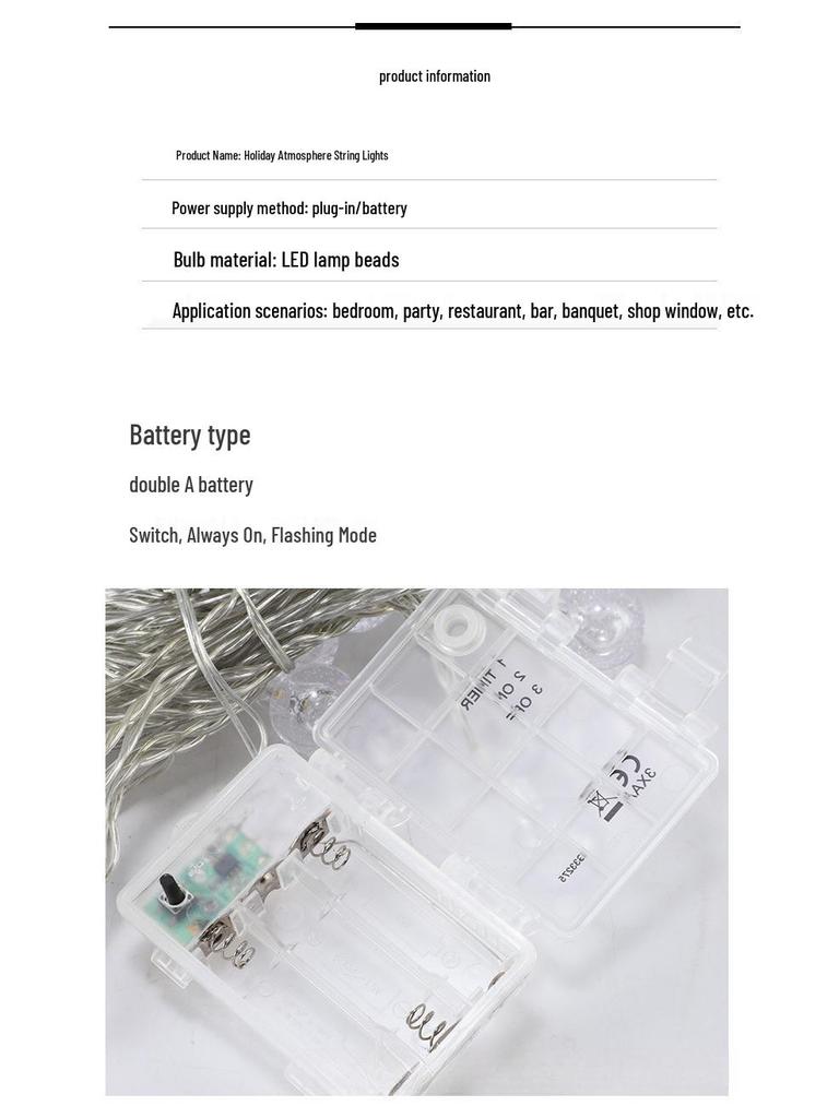 Waterproof LED Outdoor Bubble String Lights with 3-Function Battery Box - Crystal Ball Design for Holidays
