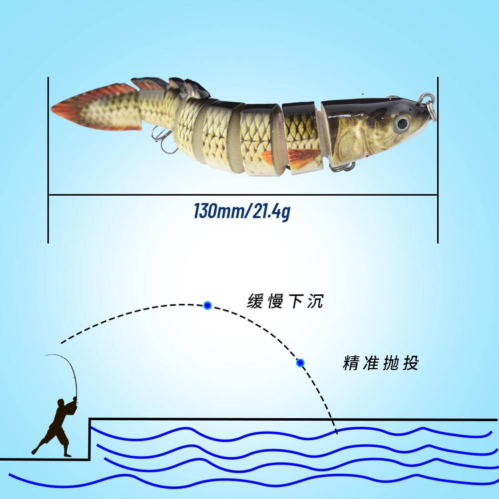 Cloth Strip Link, Flexible Swimming Posture, Multi-Section Fish 9 Sections, Loach Freshwater Simulation Bait Abs Plastic Simulation Luya Fish