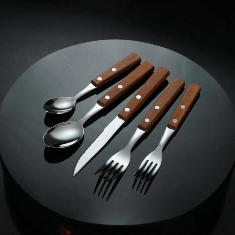 Huinizi Beechwood Handle 304 Stainless Steel Western Cutlery