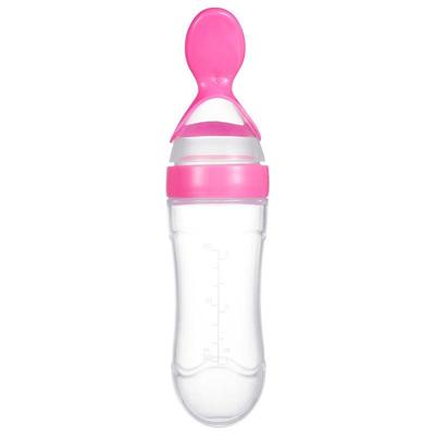 Alimentador de silicona líquida para bebés de 120 ml/4 oz para alimentos exprimibles | Dispensador de puré de frutas y pasta de arroz | Cuchara desmontable