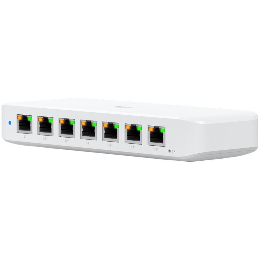 UBIQUITI UniFi Switch Ultra, 8 Port, Layer 2, (7) GbE PoE+ Output Ports, (1) GbE PoE++ Input Port, 210W