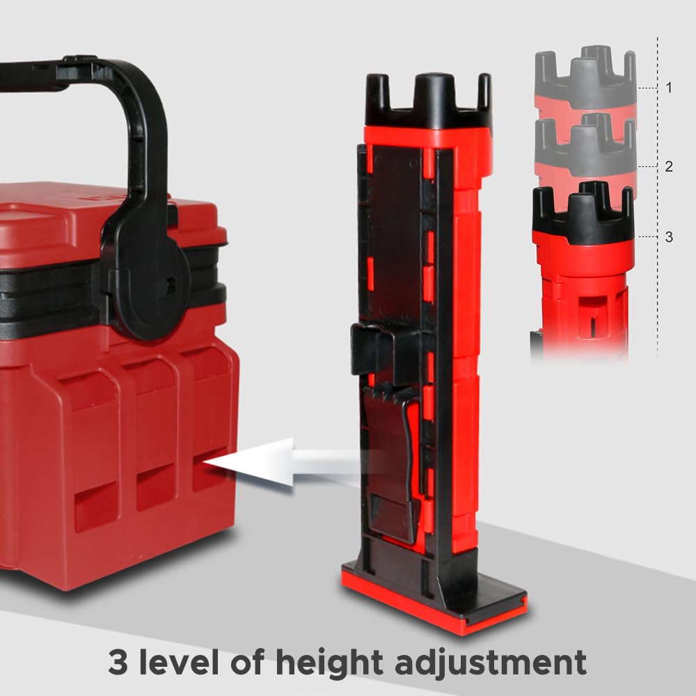 HEIYE Fishing Box, Travel Fishing Case with Bottle Holder and Rod Stand Tube
