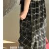 DaYin Girls' Casual Plaid A-line Long Skirt