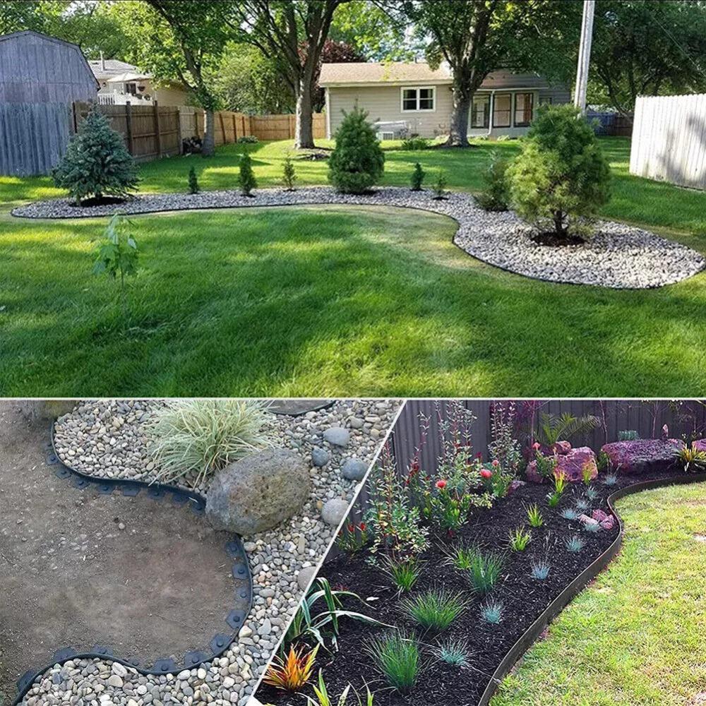 DIY Outdoor Lawn Border Gardening Decorative Palisade Garden Lawn Edging Plastic Plant Protection Flower Bed Fence