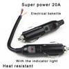 12V/ 24V Cigarette Lighter Plug Male Auto Electric Appliances Cigarette Lighter Plug With Indicator Light Inside 20A