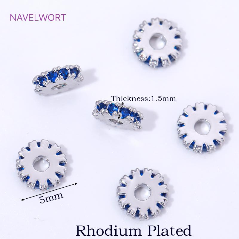 

18K Gold Plated Brass Flat Round Spacer Beads For Bracelet Making,Metal Separator Beads,Jewelry Fittings,DIY Accessories 5 Pieces