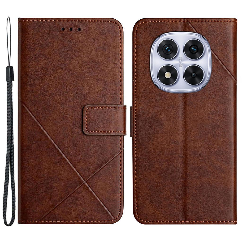 Für Xiaomi Redmi Note 14 Pro+ 5G/Note 14 Pro 5G/Note 14 Pro 4G/Poco X7 5G Lederhülle Linienmuster Brieftasche Handyhülle