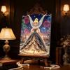 Castelo de Fogos de Artifício Tinker Bell Arte Sem Moldura com Incrustação de Pérolas | Artesanato de Pérolas Feito à Mão, Tema Fogos de Artifício, para Decoração de Casa de Conto de Fadas de Luxo e Ótima Opção de Presente