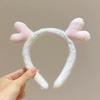 Plush antler face-washing headband women's facial mask wash makeup headband women's cute all-match out headwear