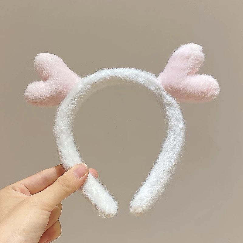 Plush antler face-washing headband women's facial mask wash makeup headband women's cute all-match out headwear
