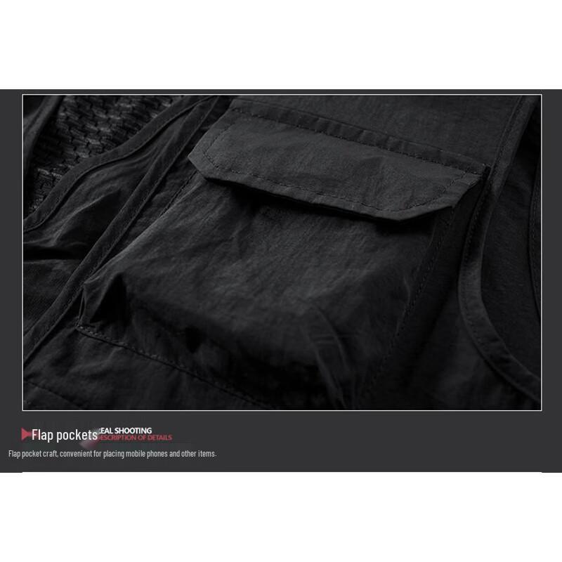 Mao Ren Men's Casual Multi-Pocket Workwear Vest