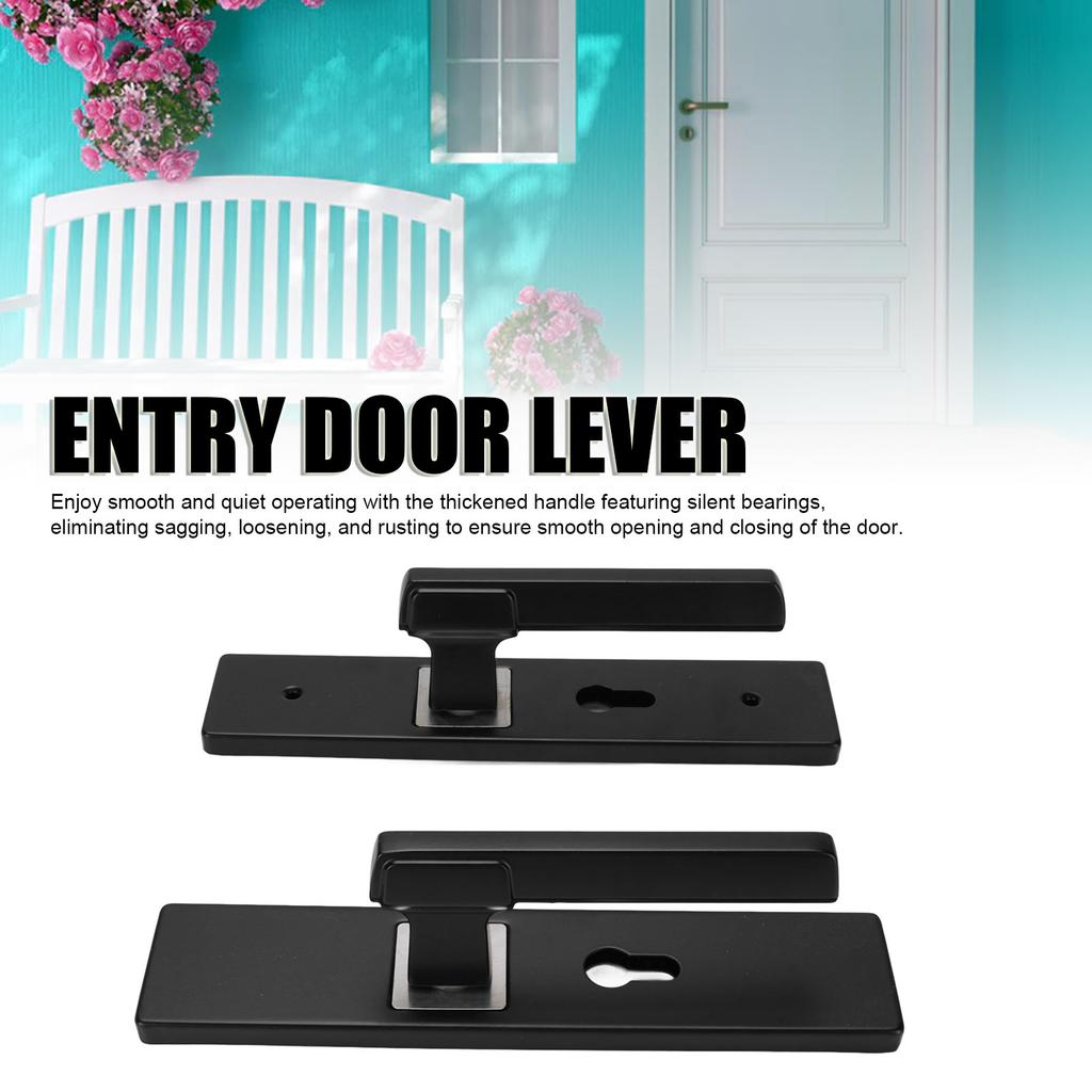 Wewnętrzna klamka do drzwi z zamkiem i kluczami Cicha klamka z łożyskami Klamka ze stopu aluminium Klamka do drzwi do łazienki sypialni Czarna