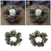 Christmas Candle Rings Wreath Wine Bottle Wreath Decoration for Christmas Front Door Window Chair Wall Decoration