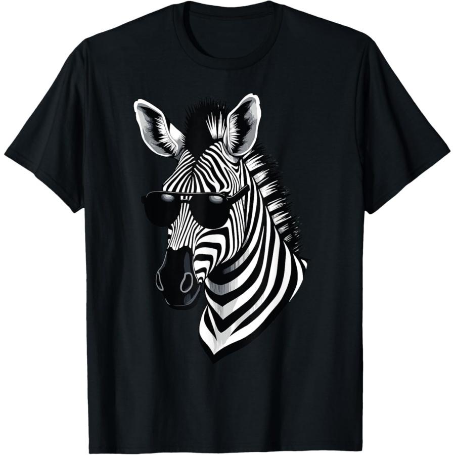 

Zebra Sunglasses Funny Wildlife Zebra Graphic T-Shirt S