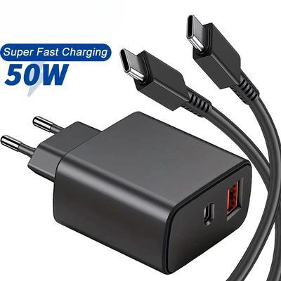 50W PD Typ C USB Supersnabb Laddningskabel Snabbladdare Väggladdare För S25 S24 A56 Xiaomi 15 14 POCO X7 Redmi note14 13 Huawei P70 MATE60