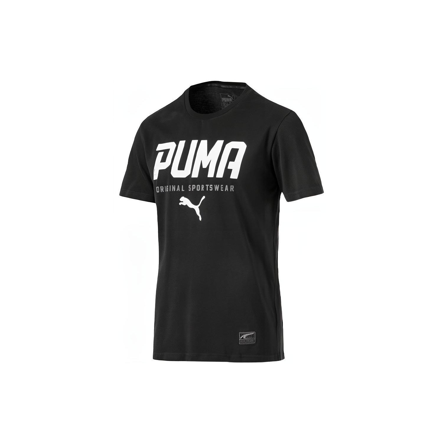 

Puma Футболка с коротким рукавом и круглым вырезом с принтом, мужские топы, черная 593029-01 L