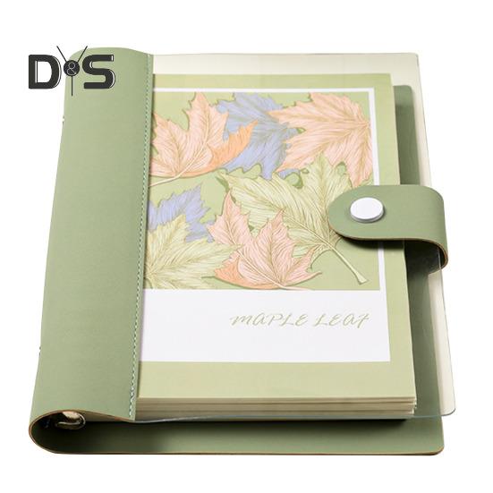 A5 B5 Binder Notebook 120 Pages Artificial Leather Cover Lined Loose-leaf Notebook Metal Snap Personal Journal