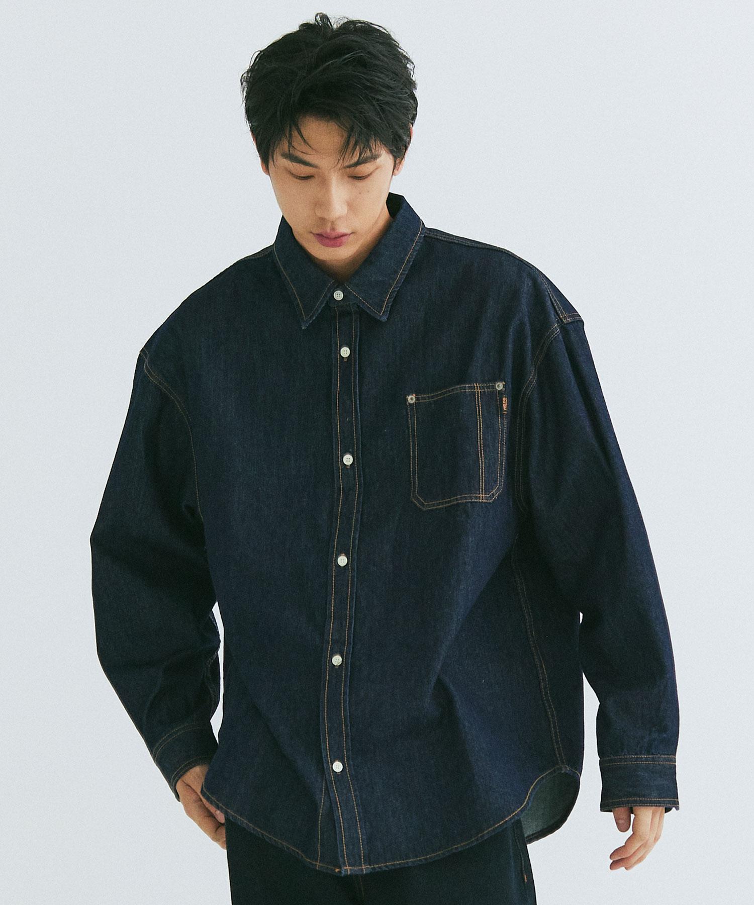 Field Walker Overfit Denim Shirts [Indigo Blue] Indigo Blue/S
