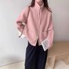 New Autumn and Winter Stand-up Collar, Double Zipper, Long-sleeved, Loose, Large-sized, Laid-back Style Knitted Cardigan Sweater for Women