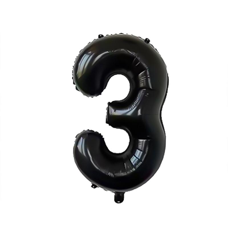 32 "Black Digital Balloon Beauty Thin Version Aluminum Film Balloon Birthday Party Balloon
