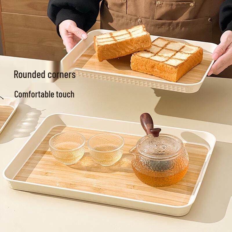 ZISIZ Deepened Rice Husk Serving Tray