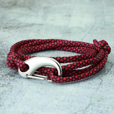 Stainless Steel Lobster Clasp Bracelet Multi-Layer Wrap Cloth Rope Men Women Handmade Braided Adjustable Wrist Gift