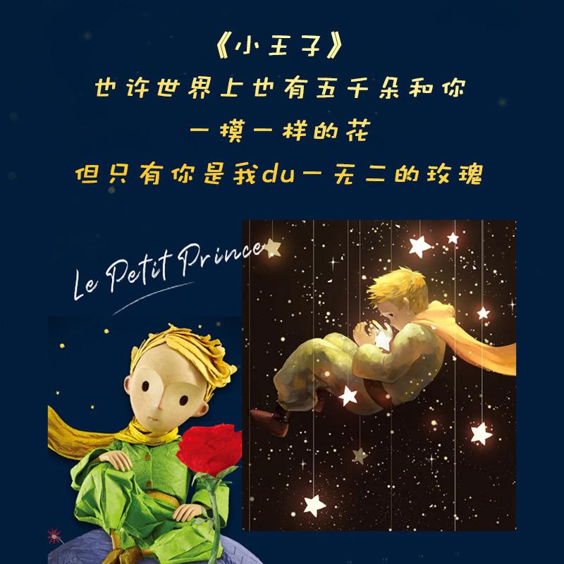 S925 Sterling Silver Little Prince Moon Zircon Pendant Necklace , Cute Cartoon Jewelry for Women , Summer Trendy Commute