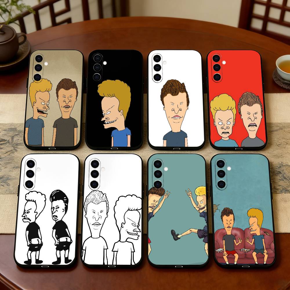 Beavis & B-Head Phone Case For Samsung Galaxy A73,A72,A71,A70,A53,A52,A51,Soft Silicone Black Cover