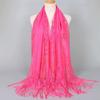 Low Moq Ethnic Printing Tassels Lace  Polyester Chiffon Scarf Sun Protection Shawl Travel Nice Women Fashion Dresses for Ladies