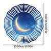 Metallisches Blaugoldenes Windspiel 360 Grad Drehend Outdoor Gartendekor für Alle Jahreszeiten Perfektes Geschenk für Naturliebhaber Mond Design