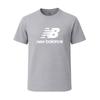 New Balance Men S ShorT Sleeve T ShirT Grey eSSenTial STacked Logo mT41502 Ag