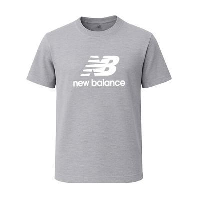 Men S ShorT Sleeve T ShirT Grey eSSenTial STacked Logo mT41502 Ag
