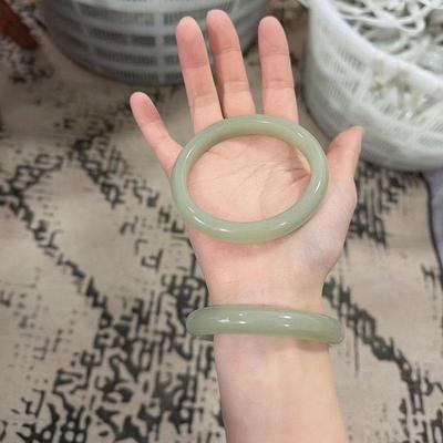Oily Green Jade Bracelet with Gold - Dongling Jade, Gift Shop Souvenir