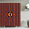 Luxury Fractal Printed Bath Shower Curtain SetWaterproof Fabric with Vivid Patterns Perfect for Modern Bathroom Decor (Red) [Hom
