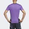 Adidas Colorblock Striped Logo Print V-Neck Short Sleeve Soccer Jersey Men Tops Purple HT8809