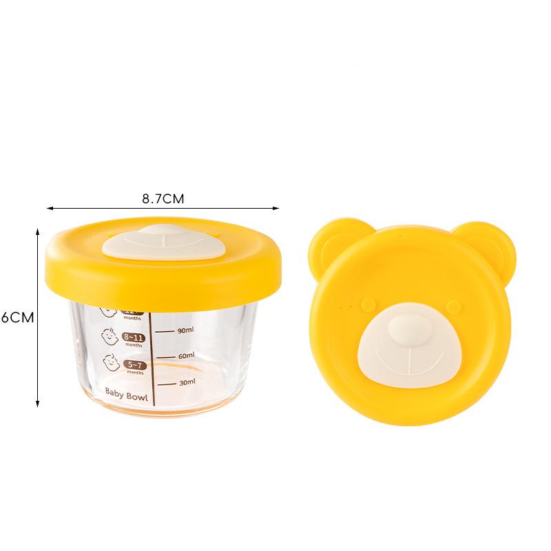 Glass Bowl Baby Food Supplement Bowl With Scale Portable Lunch Box Food Storage Seal Heating Food Grade Silicone