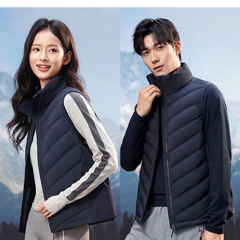 

Men s 2025 Slim Fit Stand Collar Down Vest – Warm, Casual, Hoodless Waistcoat M темно-синього кольору
