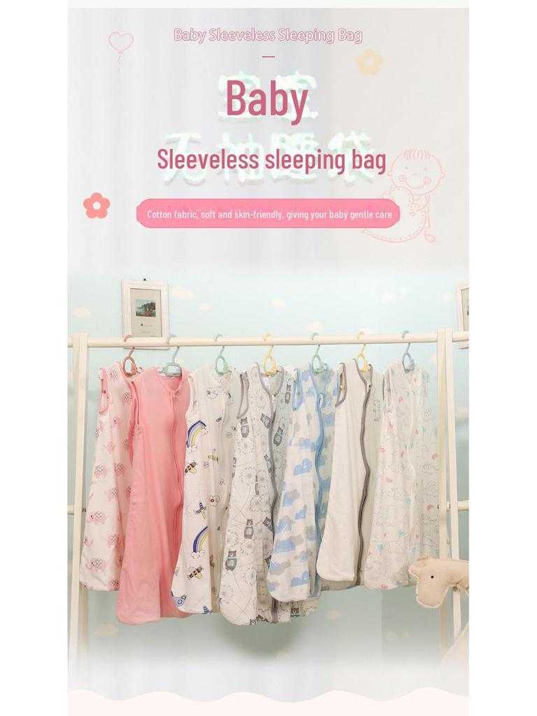 Sac de dormit din bumbac fără mâneci pentru bebeluși - Design anti-lovire