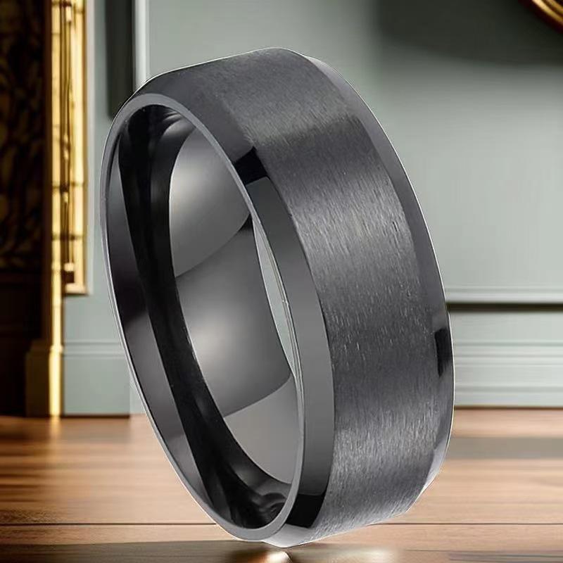 European & American Unisex Titanium Steel 4mm Fashion Ring