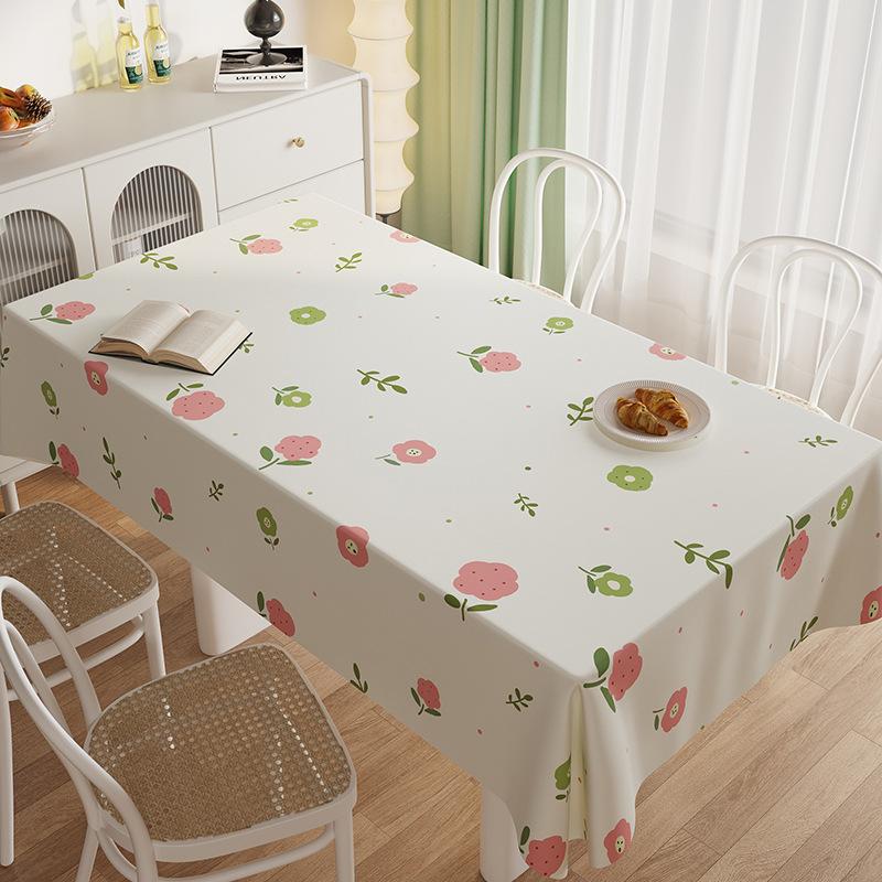 Tablecloth Leave-In Waterproof, Oil-Proof And Scalding Leave-In Rectangular Dining Table Cloth Small Fresh Internet Celebrity Tablecloth Coffee Table