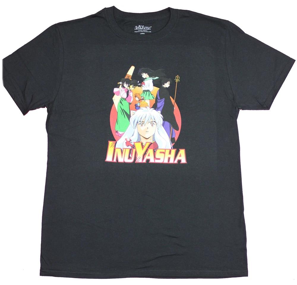 Inuyasha Adult New TShirt  Group Above Staring Ahead Over Name Pic