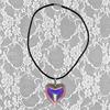 Punk Black Rope Chain Glass Heart Pendant Choker Necklace Birthday Ornament
